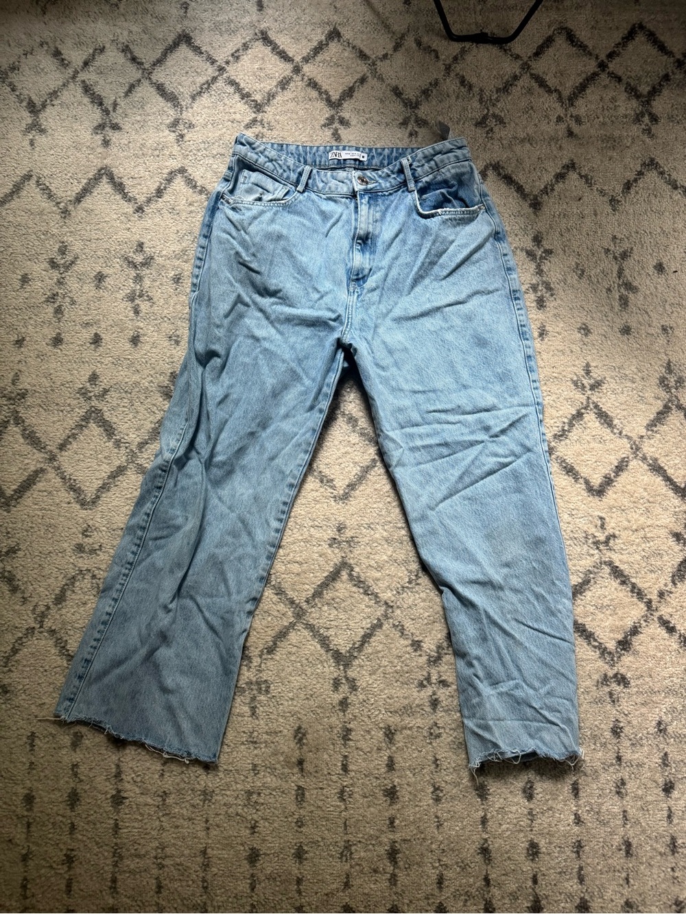 Zara Light Blue Straight Leg Jeans